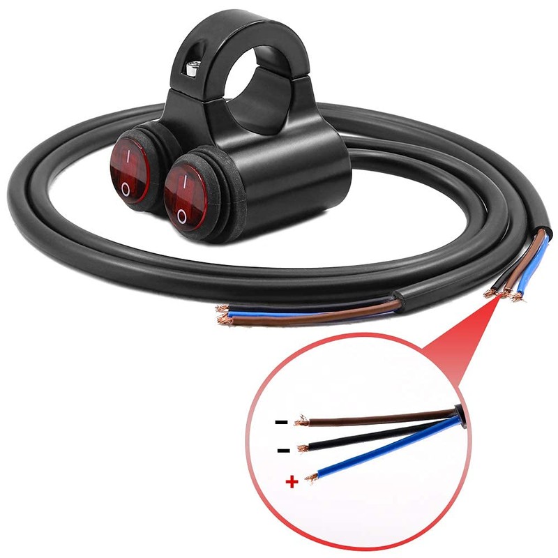 YnGia Waterproof 22mm Motorcycle Handlebar Switch Universal 7/8″ Double Control