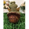 MYHOUSEOFGIFTS Sitting Turtle w/Flower Bird Feeder