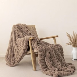 ALPHA HOME Blanket Soft Throw Blanket, Lightweight Fluffy Throw Blanket Twin Size, Luxury Home Decor Throw Blankets for Couch, Sofa, Bed, Brown