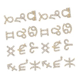 FRCOLOR 24pcs Shiny Rhinestone Nail Charms Unique DIY Nail Art Ornaments for Creative Manicure Designs Fashionable Metallic Decor for Elegant Styles