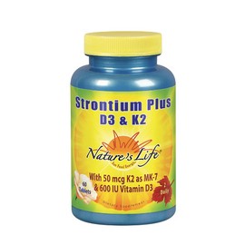 Nature's Life Strontium Plus Vitamins D3 & K2 | 60 Tablets