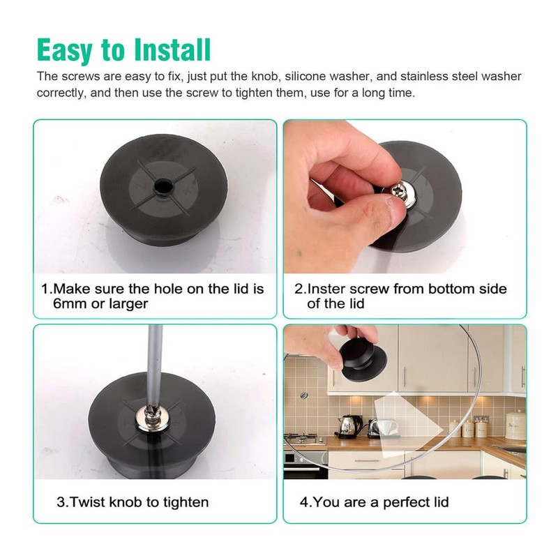 WSDMAVIS 4Pcs Pot Lid Handle Covers Knob Grip Universal Pan