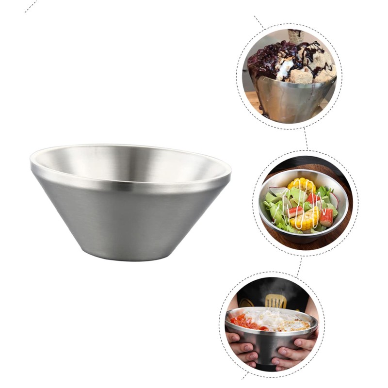 Alipis Stainless Steel Smoothie Dessert Bowl Serving Bowl for Salads