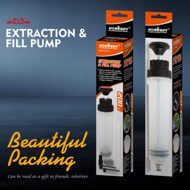 HORUSDY 200cc Waste Fluid Extractor Pump, Manual Vacuum Suction Pump Oil Transfer Change Extraction and Filling Pump