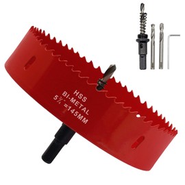 Hordion 145mm 5 3/4 inch Hole Saw, Heavy Duty Bi-Metal Hole Saws Bit Tooth Cutting for Cornhole Boards Drywall Wood Plastic Fiberboard Soft Metal