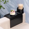 Couch Cup Holder Tray for Armrests Over 4.9" Wide, Bamboo
