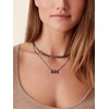 FindChic Black Layered Necklaces for Women Angel Number 444 Paperclip