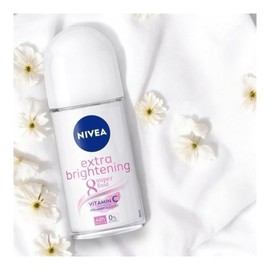 NIVEA Extra Brightening 8 Super Food Vitamin C Collagen Booster Underarm Roll-On Deodorant, Alcohol-Free, 48HR Odor Protection, Smooth & Bright Skin, 50ml, 1.69oz, Pack of 2