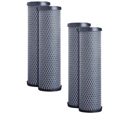 CFS Compatible with WFPFC8002, WFPFC9001, FXWTC, SCWH-5, WHEF-WHWC, WHCF-WHWC, CTO10, T01, C1 Carbon Filter Cartridge, 9-3/4" x 2-1/2", 5 Micron (Pack of 4)