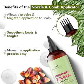 Botanic Hearth- Estimula el crecimiento: el aceite de romero para el crecimiento del cabello mejora la salud del cuero cabelludo, lo que aumenta su ca