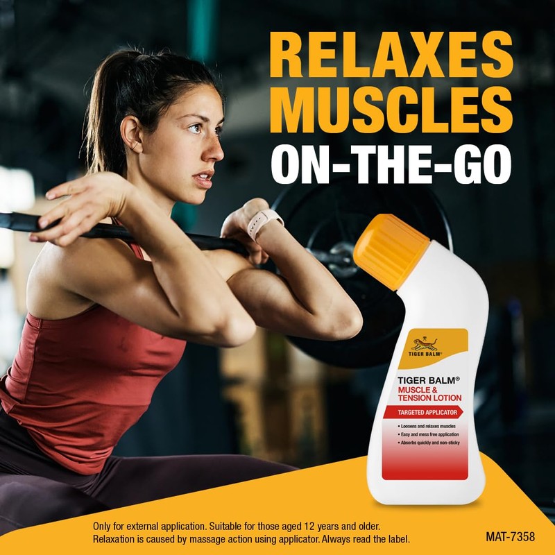 Tiger Balm Muscle & Tension Lotion (80ml), with No Mess