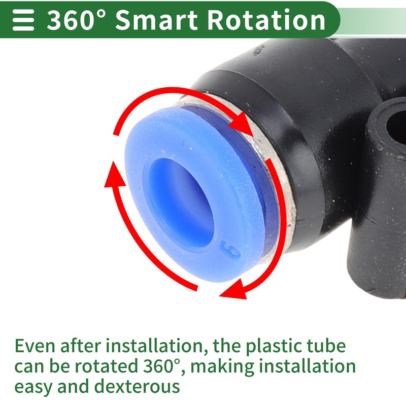 HOPESPANNER Push to Connect Air Fittings 1/4" t Type Air