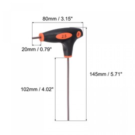TOP-VIGOR 2.5mm Hex Key T Handle T Handle T-Handle Double End Allen Key for Home Repair and Mechanical Maintenance Metric S2 Steel Pack of 4