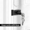 KEJJNYER 6 Packs Keyed Hasp Latch Locks, 2.5 Inch Cabinets