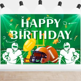 Football Party Backdrop, 71x43'' Football Sports Birthday Party Background, Happy Birthday Football Backdrop for Super Football Bowl Party Decorations & Super Football Birthday Decorations