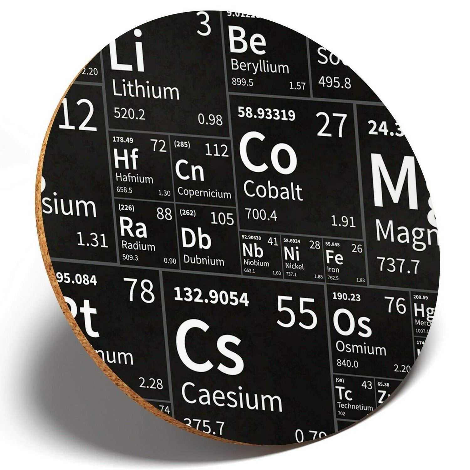 1 x Periodic Table - Round Coaster Kitchen Student Kids #14467 - ibspot.com