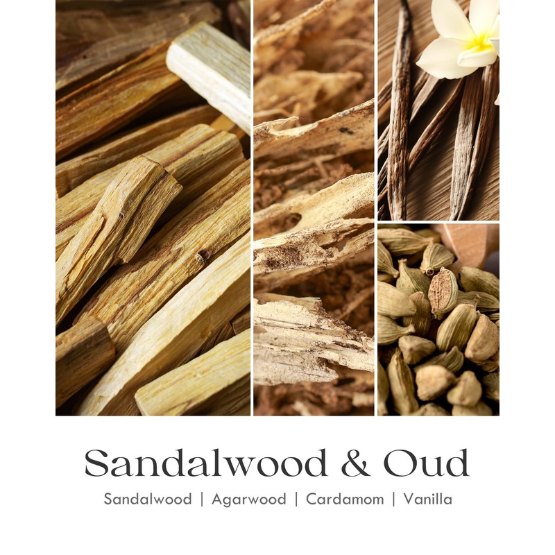AOOVOO Sandalwood Oud Candle - Large Scented Candles 22oz, Soy