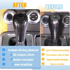YANER Fit Gear Knob Cover, ABS Gear Lever Cover for Range Rover Sport for Range Rover Vogue 2005-2013 (Carbon Fiber Pattern)