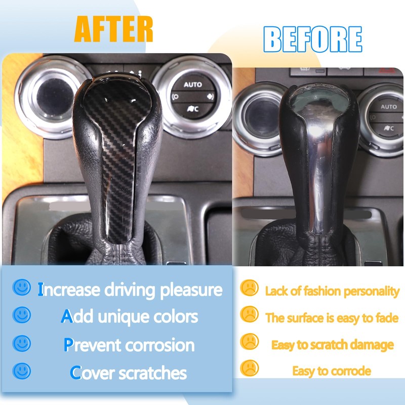 YANER Fit Gear Knob Cover, ABS Gear Lever Cover for