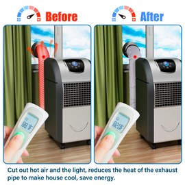 Little World Portable Air Conditioner Hose Wrap - AC Hose Duct Vent Cover Sleeve Insulated Cover, Universal Fit both 5 Inch and 5.9 Inch Diameter Exhaust Duct Vent Hoses Tube Grey