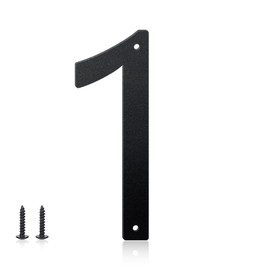 4 Inch House Numbers and Metal Letters for Outdoor Signs, House Numbers for Outside, Aluminum Address Letters and Numbers for Door, Mailbox, Garden, Perfect for Home or Office (Number 1)