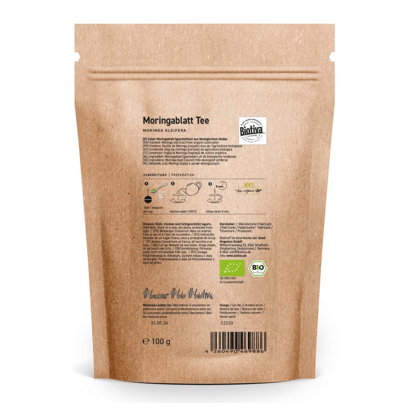 Moringa Leaves Tea Organic 100g - Moringa Tea - Moringa