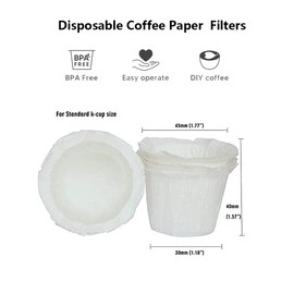 Disposable Paper Coffee Filters, Keurig K Cup Paper Filters for Keurig Single Brewer Reusable Cups, K-Cup Coffee Pods, Fits All Brands Reusable K Cups (300)