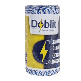 DOBLIT Poly Wire Electric Fencing Conductor Wire 6 Strand 9 Strand Multi-Colour Paddock Electric Fencing Cattle Sheep Horse Pets Crop Protection Pest Deterrent (Blue and White 6-Strand 250m)