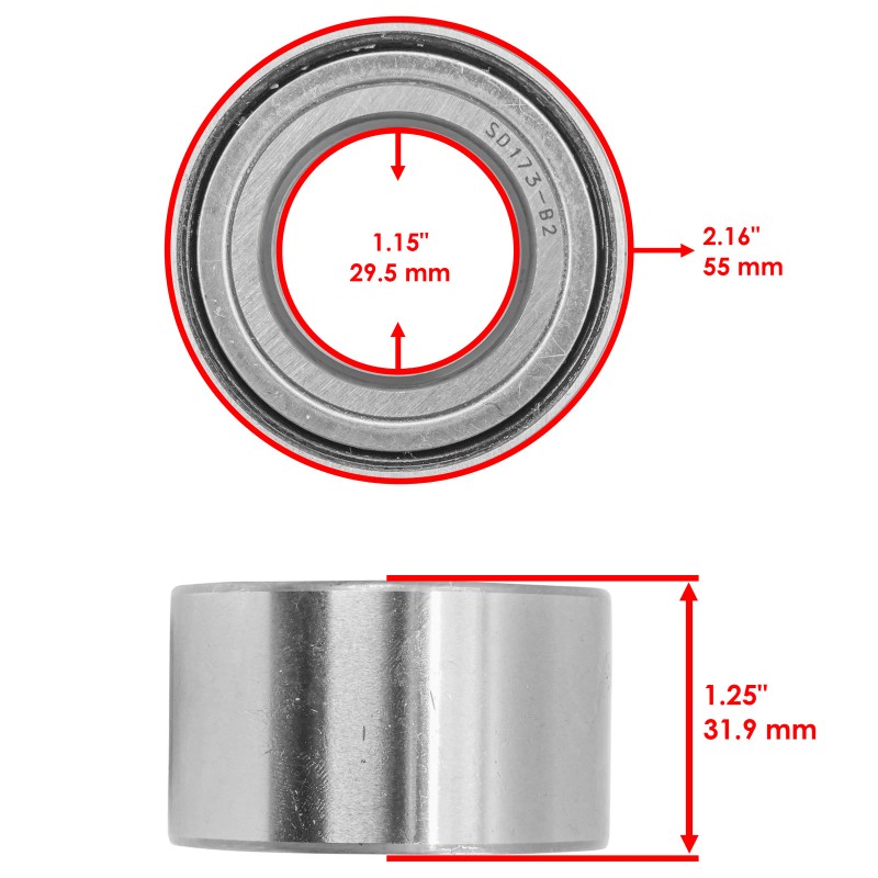 Caltric Front Wheel Ball Bearings for Kawasaki Krf800 Teryx 800