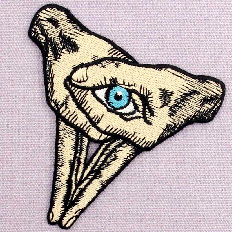 Eye On Heart Hand Sign Patch Embroidered Applique Badge Iron
