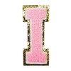 Zogify Iron on Letter Patches Gold Glitters & Pink Chenill,3