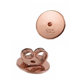 XXL Clasp for Stud Earrings Rose Gold Silver 925 | 8 mm Ear Nut for Large Earrings and Large Pierced Earring Lifter | Back Stud | Ear Stopper | Butterfly Clasps