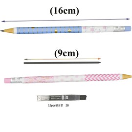 12 Mechanical Pencils, Retractable Pencils, Cute, Non-Sharpening, Erasable Brushstrokes, Permanent, Unbreakable, Stylish, Eternal, Metal, Pencil Refill, Refill Lead, Eraser Included, Cute, Boys, Girls