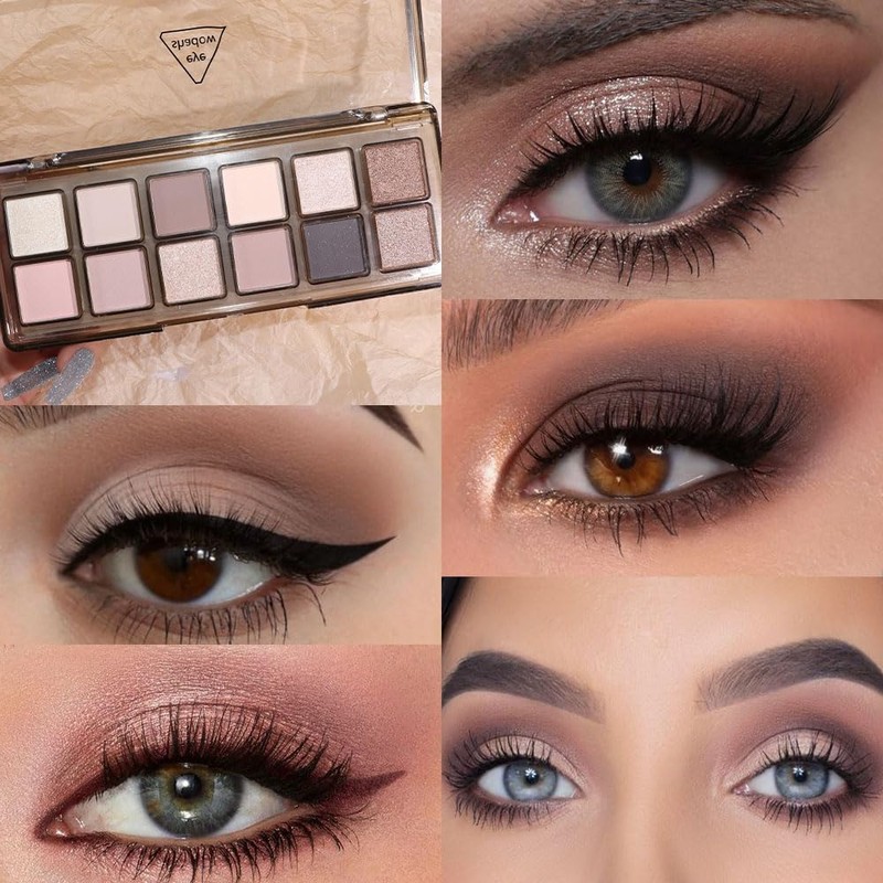 AMY'S DIARY 12-Color Nude Eyeshadow Palette for Versatile Day-to-Night Looks