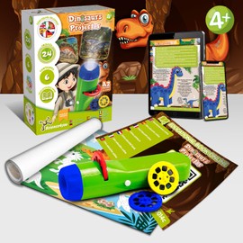 Science4you Proiettore Torcia Dinosauro per Bambini 4+ Anni - Giochi Dinosauri includi 24 Immagini e Poster Dinosauri, Proiettore Torce, Giocattoli de Paleontologia e Educativi per Bambini 3 4 5+ Anni