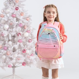 Choco Mocha Kids Tennis Bag for Girls, Kids Tennis Backpack Racket Bag, junior tennis bag 16 Inch, Solid Pink