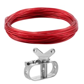 Pool Cover Cable & Winch Kit - 100ft Plastic Coated Steel Wire & Heavy Duty Zinc Alloy Spring Loaded Ratchet for Above Ground Swimming Pool Winter