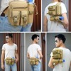 Mochila Cangurera Táctica Militar Caqui para Cintura con Porta Botella,