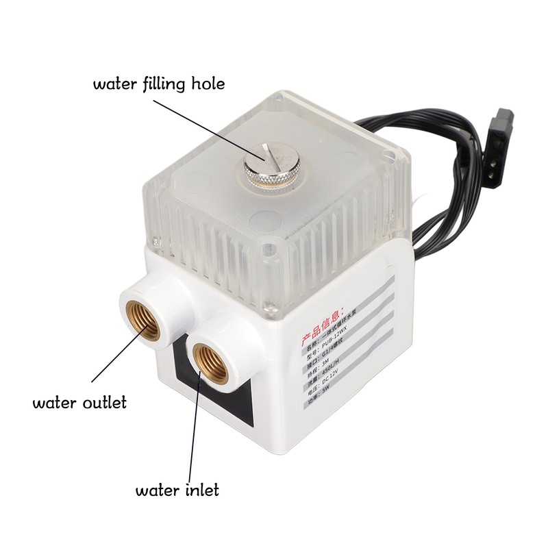 CPU Water Pump G1/4 Ultra Quiet Water Cooling 12V 450L/H