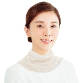 Poweforest, Mother's Day, 100% Silk, Neck Cover, Silk Neck Warmer, Summer, UV Protection, UV Protection, Sunburn Protection, Women's, Floral, Scarf, Birthday Gift, Present, beige, Free size