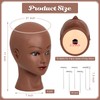 Pinkunn 4 Pcs Bald Mannequin Head Brown Female Head for