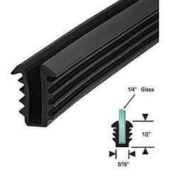 Gordon Glass Black Shower Door Replacement Glazing Vinyl Spline for 1/4" Glass - 18 ft