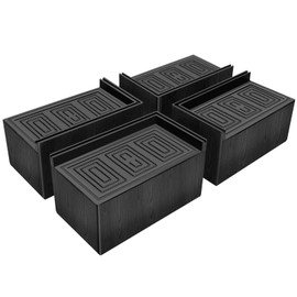 ANNKUT Bed Risers 3 Inch Heavy Duty,Oversized Couch Risers, Extra Wide Furniture Risers for Sofa Table Desk Headboard Chair Lifting,Rectangular Risering Blocks Support 11000 lbs(4 Pack Black)