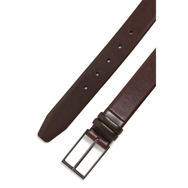 Boss Men's Carmello Belt made of Vegetable-tanned Leather with Metal