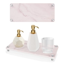 Minicoco Sink Caddy Organizer Quick Drying Stone Tray Bathroom Sink Tidy Tray Organiser Fast Drying Coaster Stone Dish Drying Mat for Kitchen Counter (Type B)