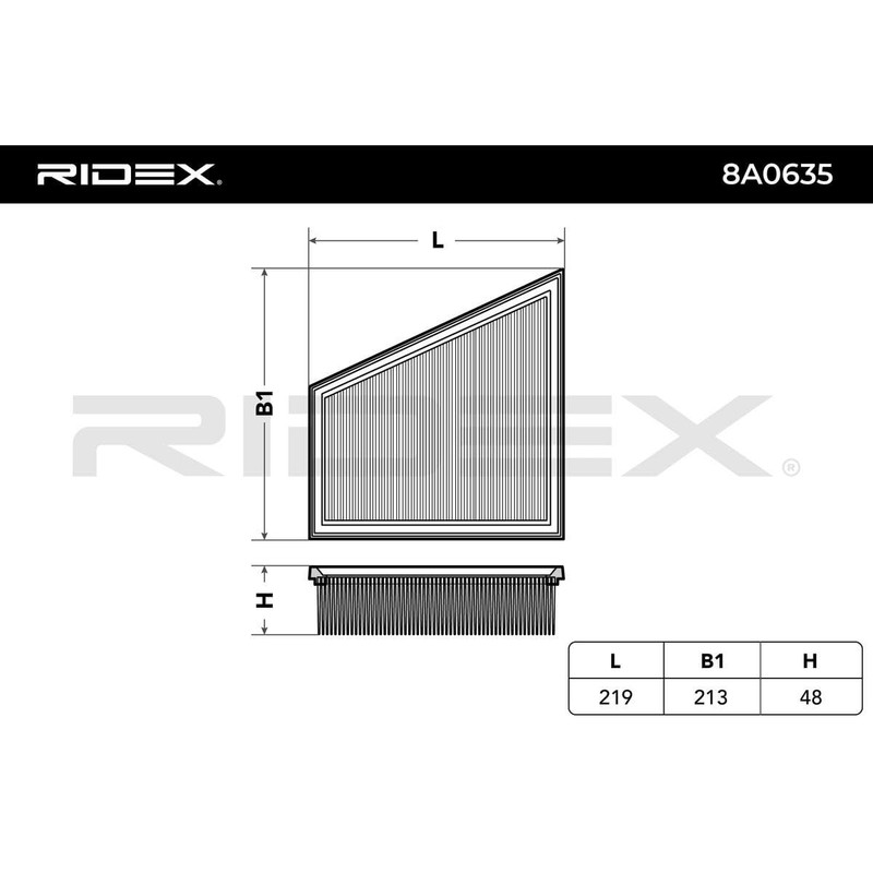 RIDEX 8A0635 Engine Air Filter Filter Insert