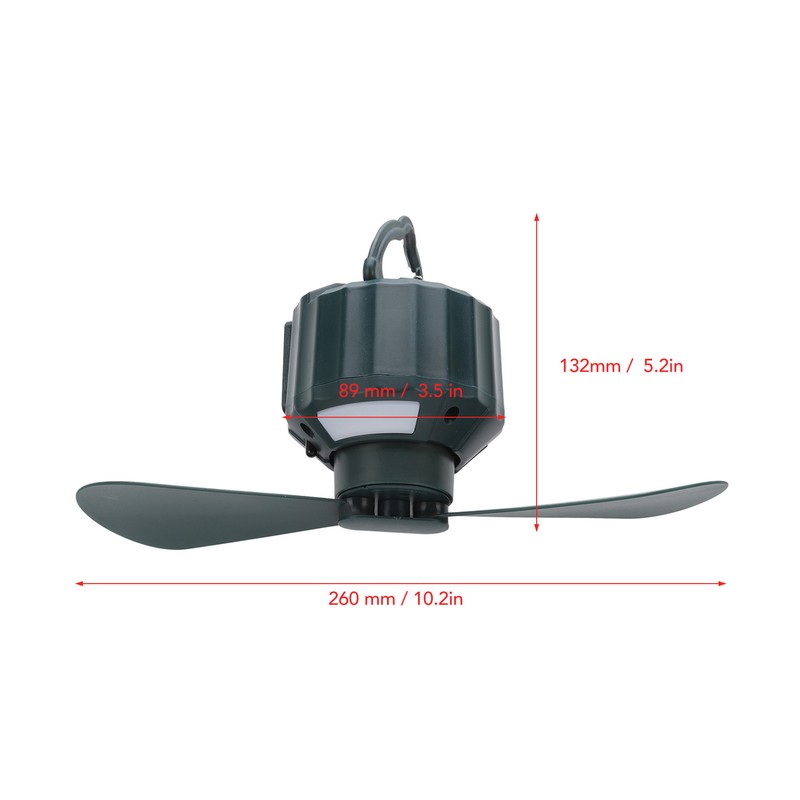 Portable Camping Fan LED 3 Speed Timing 10400mAh Waterproof USB