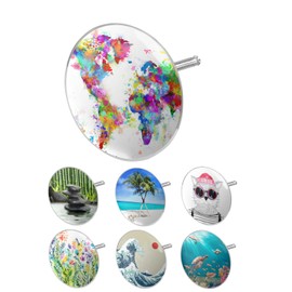 arteneur® Universal Bath Plug with Map Motif, Triple Seal, Adjustable, Rustproof, Extra Heavy for Stable Hold, Plug Bath Accessories