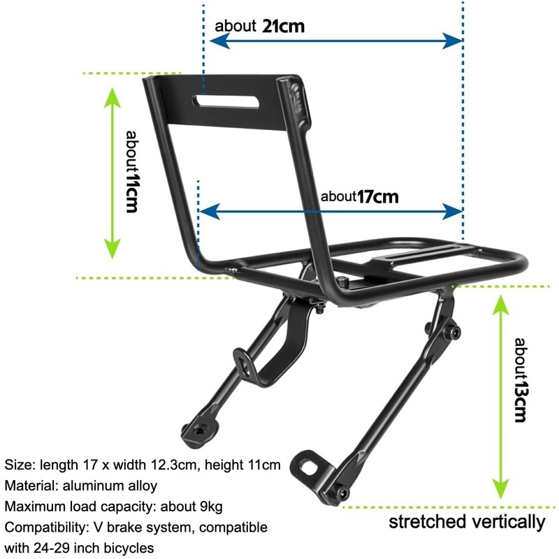GORIX Bike Front Rack Carrier V Brake Aluminum Light Bicycle
