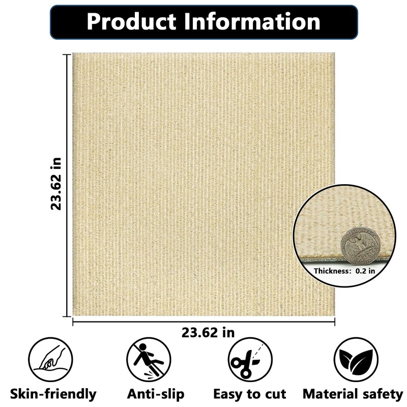 WAPANE Carpet Tiles - Peel & Stick, 24' x 24'